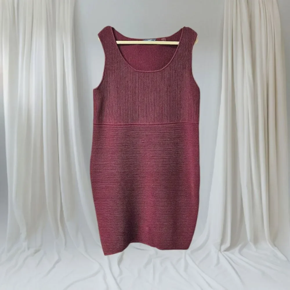 TART COLLECTION Plus Size Burgundy Wine Ribbed Sleeveless Bodycon Dress 4X NWT